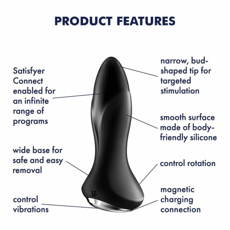 Satisfyer Rotation Plug 1 – wibrujący i rotacyjny korek z aplikacją