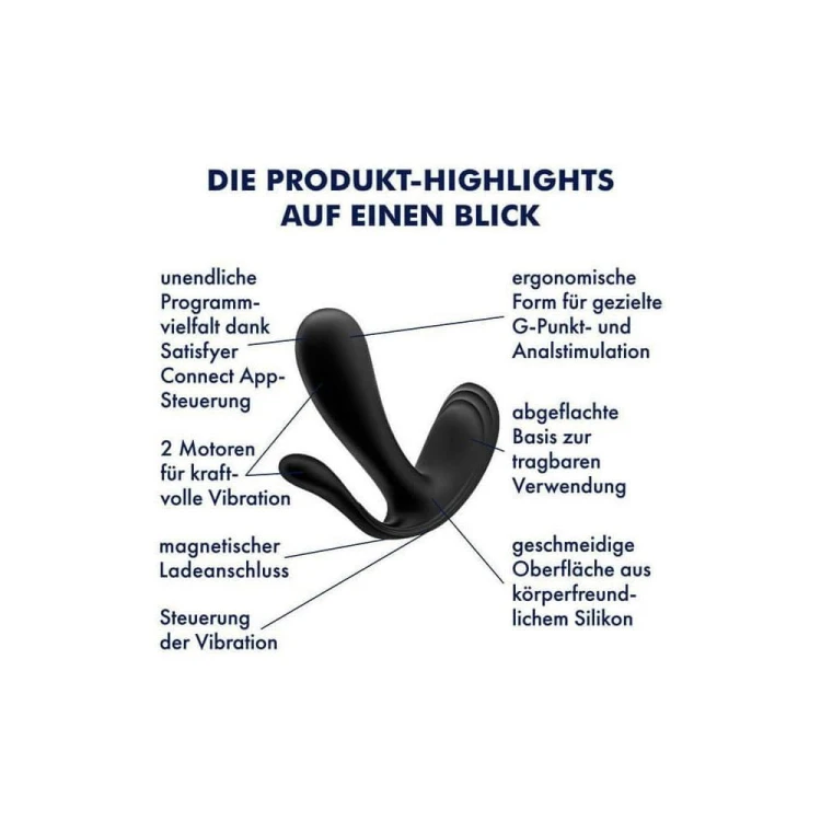 Satisfyer Top Secret+ Wibrator Podwójny – Masażer Punktu G i Odbytu Sterowany Aplikacją