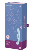 Satisfyer Triple Oh Light Blue – Wibrator Króliczek z 3 Silnikami