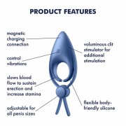 Satisfyer Sniper Blue – Regulowany Pierścień Erekcyjny z 2 Silnikami