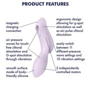 Satisfyer Curvy Trinity 2 Violet – Wibrator 3w1 z Falami Ciśnienia