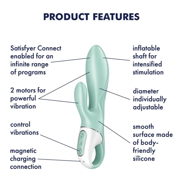 Satisfyer Air Pump Bunny 5 – Nadmuchiwany Wibrator Króliczek z Aplikacją