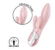 Satisfyer Air Pump Bunny 3 Rose - Nadmuchiwany wibrator króliczek