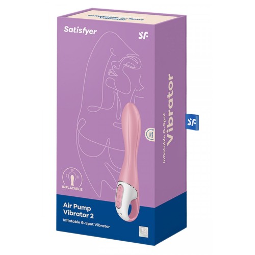Satisfyer Air Pump Vibrator 2 Light Red - Nadmuchiwany wibrator uniwersalny