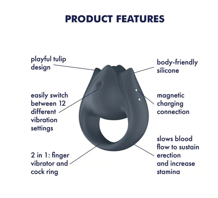 Satisfyer Perfect Pair 2 - Wibrator pierścieniowy 2 w 1