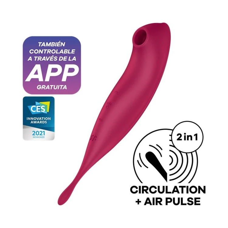 Satisfyer Twirling Pro Red – masażer łechtaczki z aplikacją