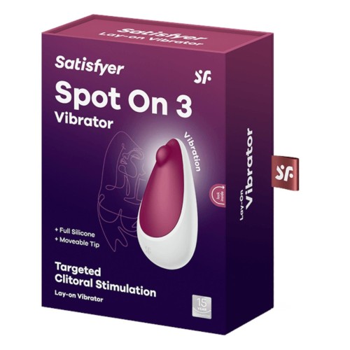 Satisfyer Spot On 3 Berry - Wibrator Nakładany do Stymulacji Łechtaczki z Ruchomą Końcówką