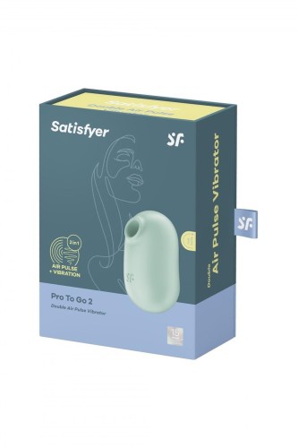 Satisfyer Pro To Go 2 Mint - Masażer Łechtaczki z Falami Powietrznymi i Wibracjami