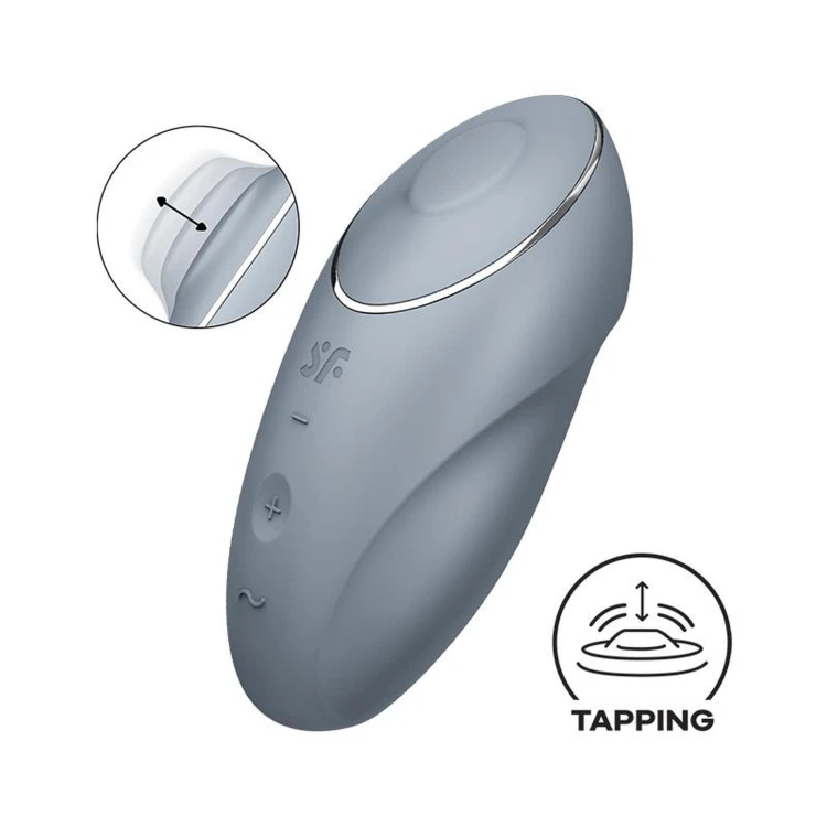 Satisfyer Tap & Climax 1 Bluegrey – masażer łechtaczki z funkcją stukania