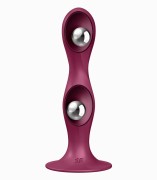 Satisfyer Double Ball-R Red – Korek Analny z Dynamicznymi Kulkami i Przyssawką