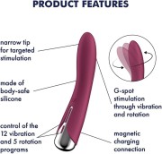 Satisfyer Spinning Vibe 1 Red – Wibrator klasyczny obrotowy do Punktu G