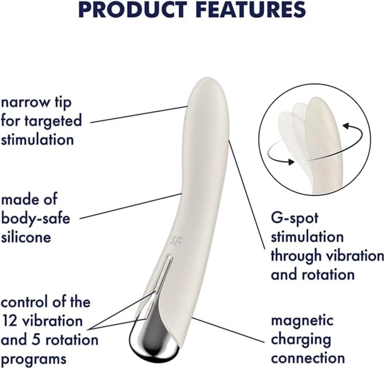 Satisfyer Spinning Vibe 1 Beige – Klasyczny Wibrator do Stymulacji Punktu G