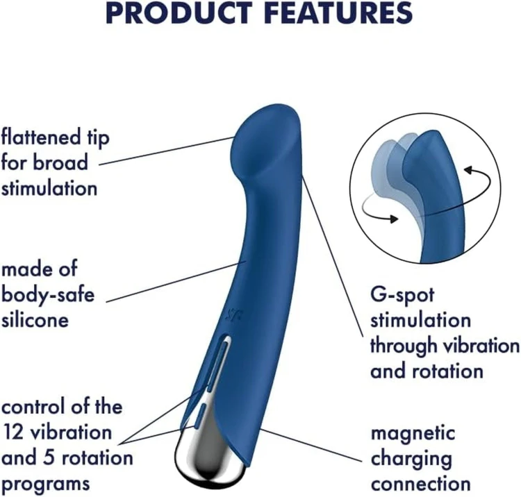 Satisfyer Spinning G-Spot 1 Blue – Wibrator Punktu G z Funkcją Rotacji w Kolorze Niebieskim