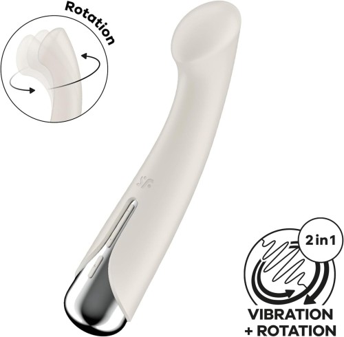 Satisfyer Spinning G-Spot 1 Beige – Obrotowy Wibrator Punktu G z Funkcją Rotacji i Wibracji