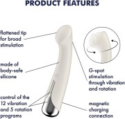 Satisfyer Spinning G-Spot 1 Beige – Obrotowy Wibrator Punktu G z Funkcją Rotacji i Wibracji