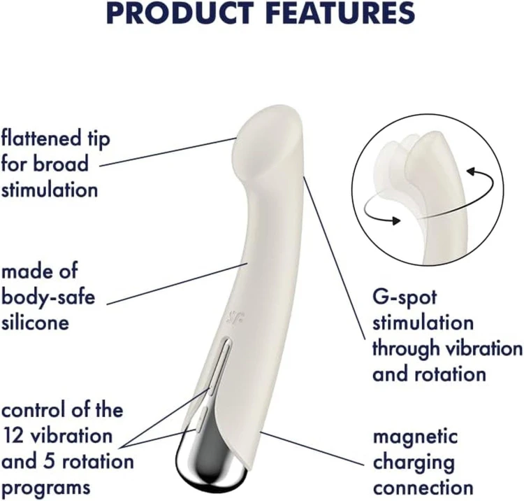 Satisfyer Spinning G-Spot 1 Beige – Obrotowy Wibrator Punktu G z Funkcją Rotacji i Wibracji