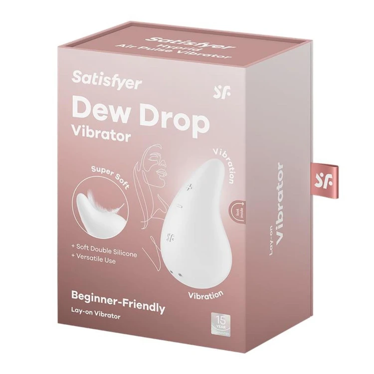 Satisfyer Dew Drop White – Perłowy Masażer Łechtaczki z Podwójnego Silikonu