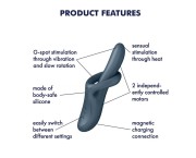 Satisfyer Heat Flex 4 Grey – Wibrator Punktu G z Funkcją Rozgrzewania i Rotacji