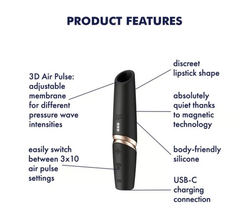 Satisfyer Perfect Kiss – Kompaktowy Masażer Powietrzny o Perfekcyjnej Precyzji i Napędzie Magnetycznym