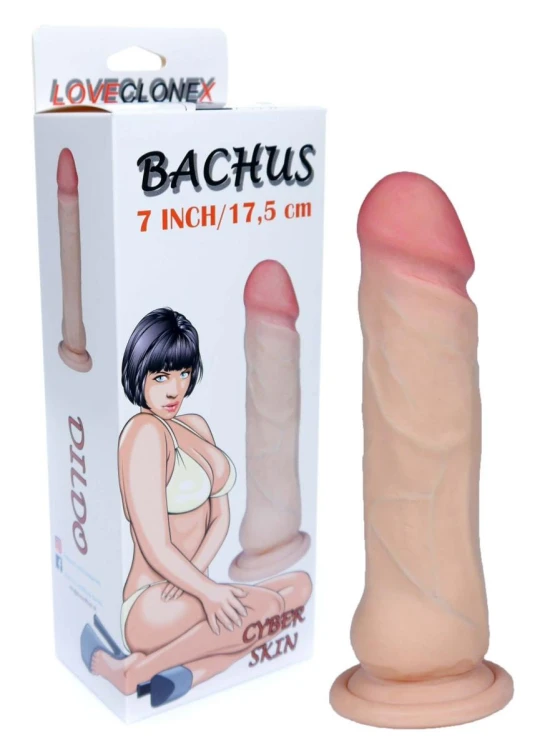 Dildo realistyczne Bachus z jądrami i przyssawką dł. 17,8 cm