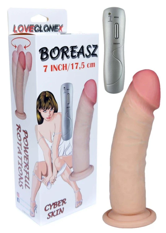 Dildo realistyczne Boreasz z rotacjami i przyssawką dł. 17,8 cm