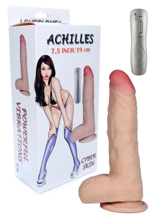 Achilles Realistyczne Dildo z Wibr dł. (19 cm) z Przyssawką