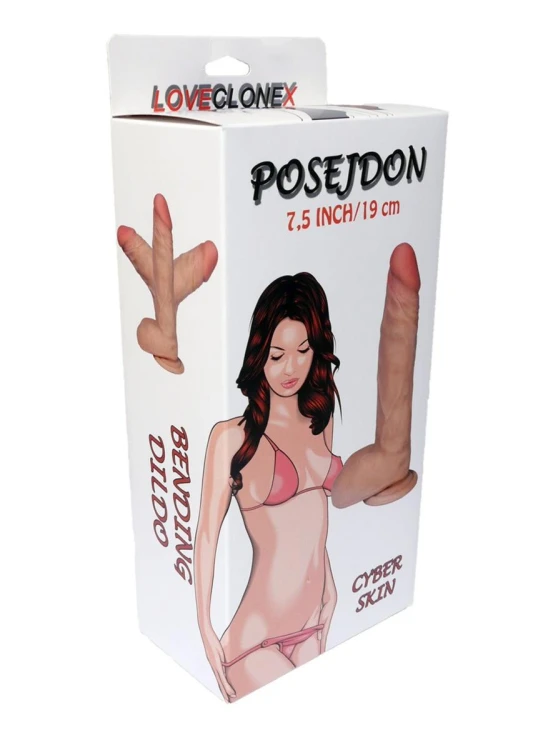 Posejdon Realistyczne Dildo Elastyczne dł. (19 cm) z Przyssawką