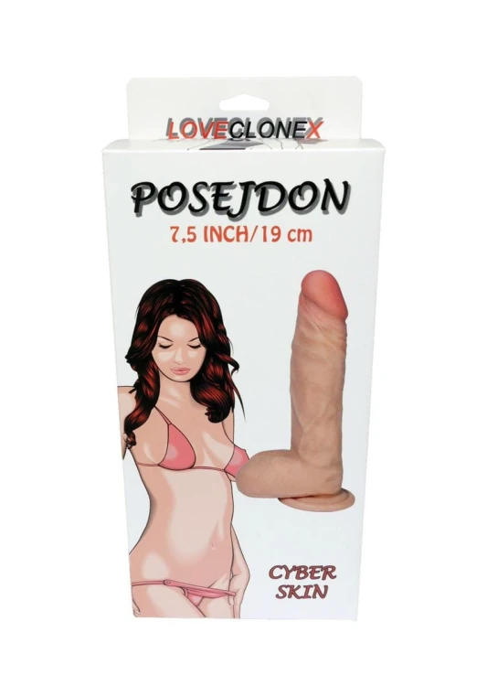 Posejdon Realistyczne Dildo Elastyczne dł. (19 cm) z Przyssawką