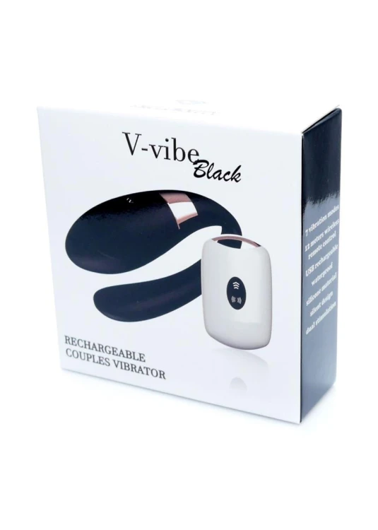 V-Vibe Black Wibrator dla Par z Pilotem - Stymulator Łechtaczki i Punktu G 7 Trybów