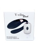 V-Vibe Black Wibrator dla Par z Pilotem - Stymulator Łechtaczki i Punktu G 7 Trybów