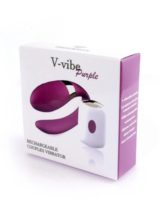 V-Vibe Purple Wibrator dla Par z Pilotem - Stymulator Łechtaczki i Punktu G 7 Trybów