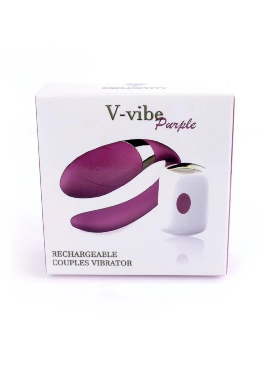V-Vibe Purple Wibrator dla Par z Pilotem - Stymulator Łechtaczki i Punktu G 7 Trybów