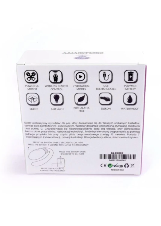 V-Vibe Purple Wibrator dla Par z Pilotem - Stymulator Łechtaczki i Punktu G 7 Trybów