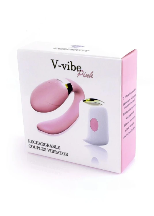 V-Vibe Pink Wibrator dla Par z Pilotem - Stymulator Łechtaczki i Punktu G 7 Trybów