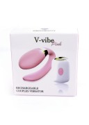 V-Vibe Pink Wibrator dla Par z Pilotem - Stymulator Łechtaczki i Punktu G 7 Trybów