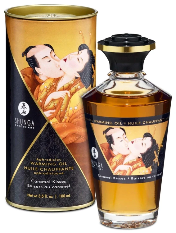 Olejek rozgrzewający do masażu erotycznego Shunga Karmelowa Rozkosz 100 ml