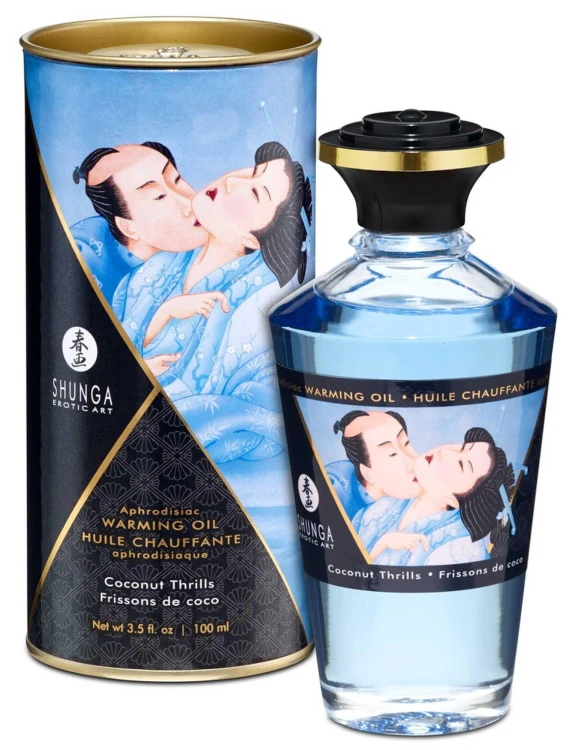 Shunga Olejek rozgrzewający do masażu erotycznego aromat kokosa 100 ml