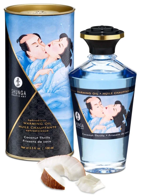Shunga Olejek rozgrzewający do masażu erotycznego aromat kokosa 100 ml