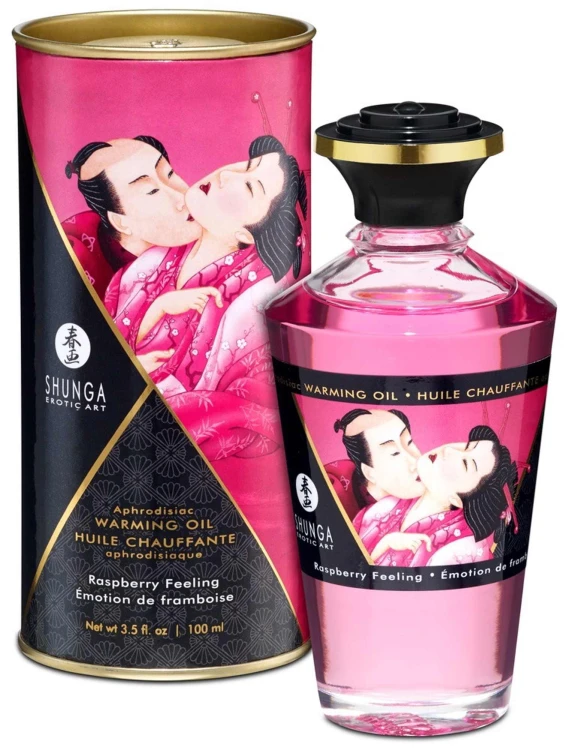Olejek rozgrzewający do masażu erotycznego Shunga Soczysta Malina 100 ml
