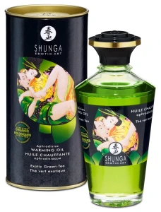 Olejek rozgrzewający Shunga zielona herbata – afrodyzjakowy olejek do masażu dla par (100 ml)
