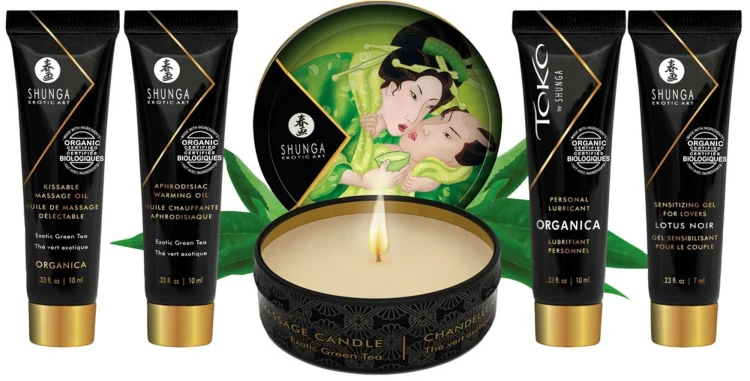 Shunga Geisha's Secret Kit Zielona Herbata - zestaw do masażu i gier miłosnych