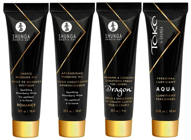 Shunga Geisha's Secret Kit Truskawka z Szampanem - zestaw do masażu i gier miłosnych