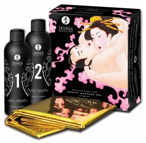 Shunga Oriental Body Slide zestaw do masażu Truskawka z Szampanem