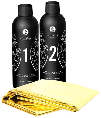 Shunga Oriental Body Slide zestaw do masażu Truskawka z Szampanem