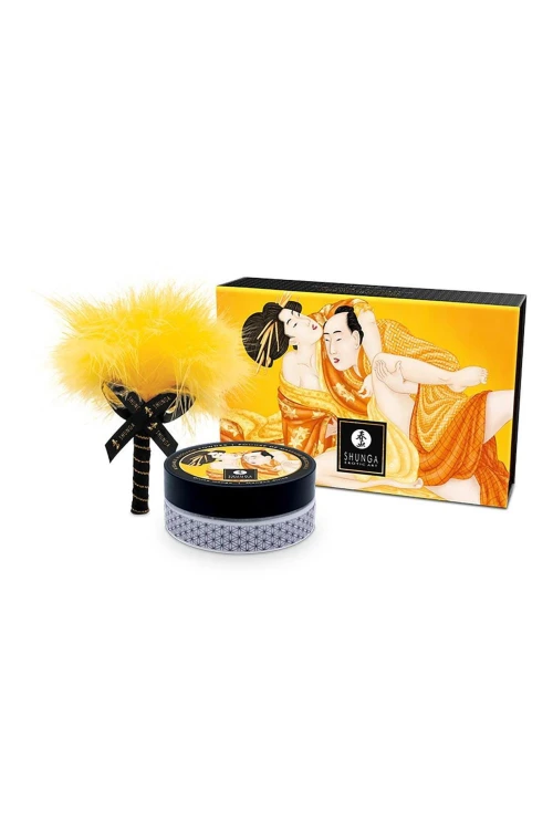 Shunga Mango puder do ciała i stref erogennych z piórkiem 228 g