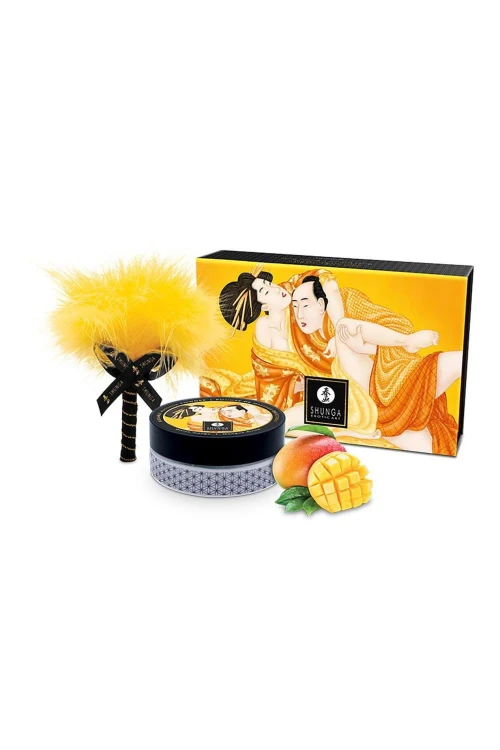 Shunga Mango puder do ciała i stref erogennych z piórkiem 228 g