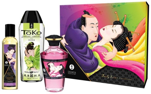 Shunga Fruity Kisses zestaw olejków do masażu i lubrykantu owocowego