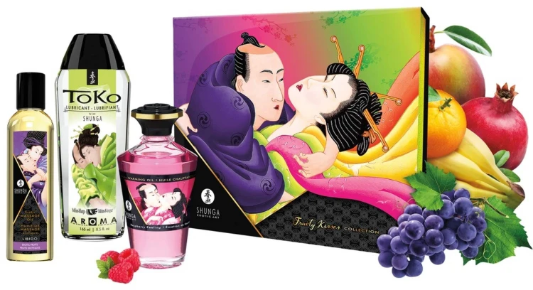 Shunga Fruity Kisses zestaw olejków do masażu i lubrykantu owocowego