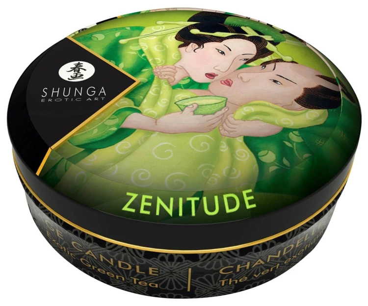 Shunga Mini Świeca do Masażu Zielona Herbata 30ml - Wosk Topi się w Olejek