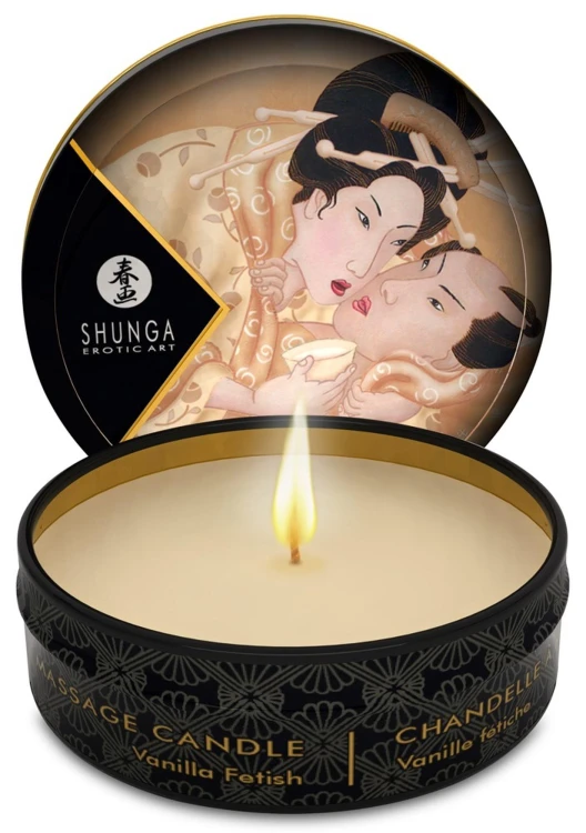 Shunga Mini Świeca do Masażu Waniliowa 30ml - Wosk Topi się w Olejek